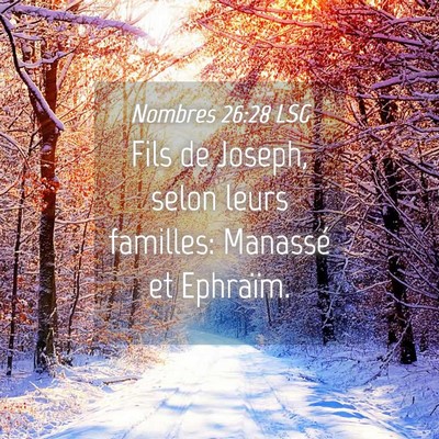 Picture 04 - Nombres 26:28 LSG - Fils de Joseph, selon leurs familles: Manassé et - Bible Verse Picture