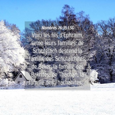 Picture 04 - Nombres 26:35 LSG - Voici les fils d'Ephraïm, selon leurs familles: - Bible Verse Picture