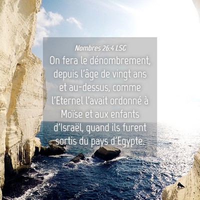 Picture 04 - Nombres 26:4 LSG - On fera le dénombrement, depuis l'âge de vingt - Bible Verse Picture