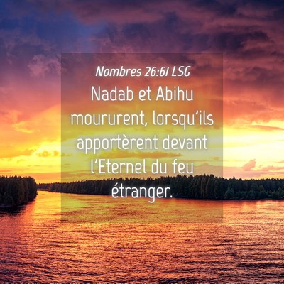 Picture 04 - Nombres 26:61 LSG - Nadab et Abihu moururent, lorsqu'ils apportèrent - Bible Verse Picture