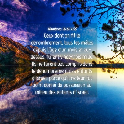 Picture 04 - Nombres 26:62 LSG - Ceux dont on fit le dénombrement, tous les - Bible Verse Picture