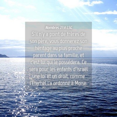 Picture 04 - Nombres 27:11 LSG - S'il n'y a point de frères de son père, vous - Bible Verse Picture