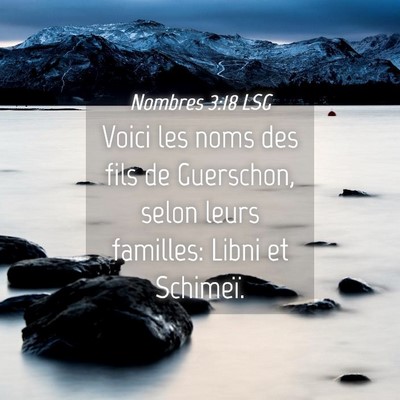 Picture 04 - Nombres 3:18 LSG - Voici les noms des fils de Guerschon, selon leurs - Bible Verse Picture