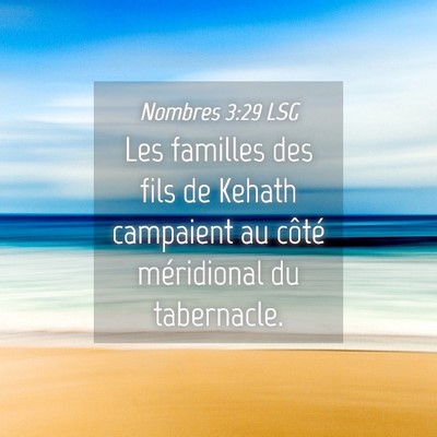 Picture 04 - Nombres 3:29 LSG - Les familles des fils de Kehath campaient au - Bible Verse Picture