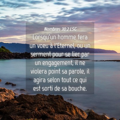 Picture 04 - Nombres 30:2 LSG - Lorsqu'un homme fera un voeu à l'Eternel, ou un - Bible Verse Picture