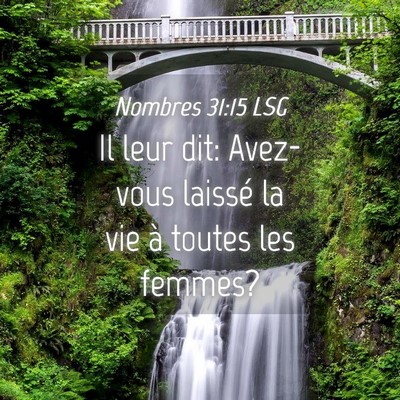 Picture 04 - Nombres 31:15 LSG - Il leur dit: Avez-vous laissé la vie à toutes - Bible Verse Picture