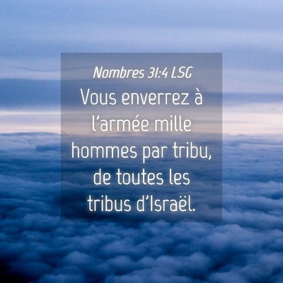 Picture 04 - Nombres 31:4 LSG - Vous enverrez à l'armée mille hommes par tribu, - Bible Verse Picture