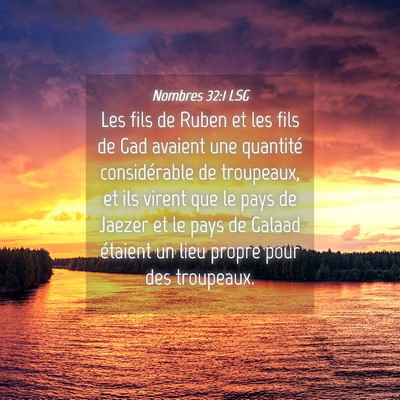 Picture 04 - Nombres 32:1 LSG - Les fils de Ruben et les fils de Gad avaient une - Bible Verse Picture