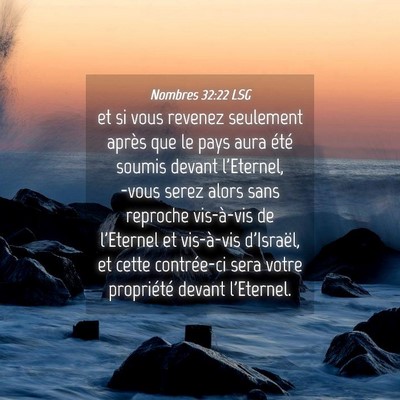 Picture 04 - Nombres 32:22 LSG - et si vous revenez seulement après que le pays - Bible Verse Picture