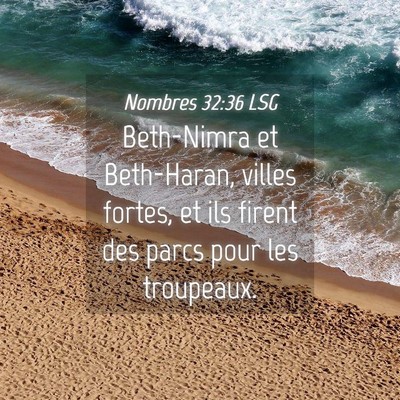 Picture 04 - Nombres 32:36 LSG - Beth-Nimra et Beth-Haran, villes fortes, et ils - Bible Verse Picture