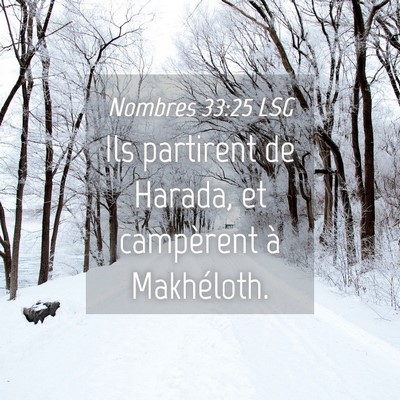Picture 04 - Nombres 33:25 LSG - Ils partirent de Harada, et campèrent à - Bible Verse Picture