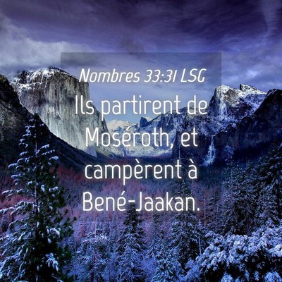 Picture 04 - Nombres 33:31 LSG - Ils partirent de Moséroth, et campèrent à - Bible Verse Picture