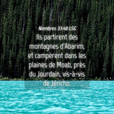 Picture 04 - Nombres 33:48 LSG - Ils partirent des montagnes d'Abarim, et - Bible Verse Picture