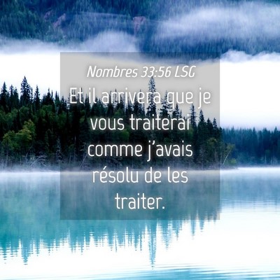 Picture 04 - Nombres 33:56 LSG - Et il arrivera que je vous traiterai comme - Bible Verse Picture