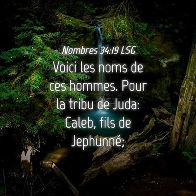 Picture 04 - Nombres 34:19 LSG - Voici les noms de ces hommes. Pour la tribu de - Bible Verse Picture