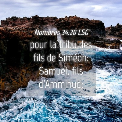 Picture 04 - Nombres 34:20 LSG - pour la tribu des fils de Siméon: Samuel, fils - Bible Verse Picture