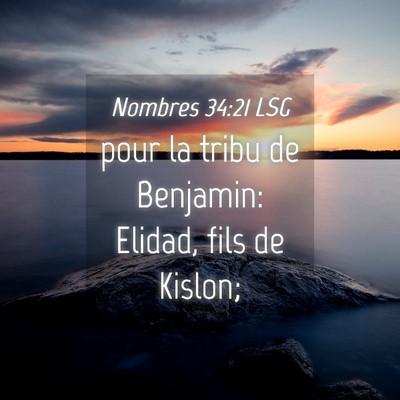 Picture 04 - Nombres 34:21 LSG - pour la tribu de Benjamin: Elidad, fils de - Bible Verse Picture