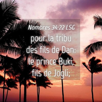 Picture 04 - Nombres 34:22 LSG - pour la tribu des fils de Dan: le prince Buki, - Bible Verse Picture