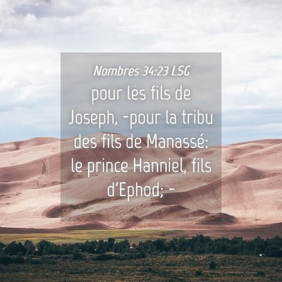 Picture 04 - Nombres 34:23 LSG - pour les fils de Joseph, -pour la tribu des fils - Bible Verse Picture