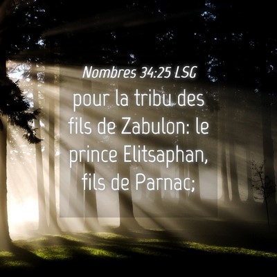 Picture 04 - Nombres 34:25 LSG - pour la tribu des fils de Zabulon: le prince - Bible Verse Picture