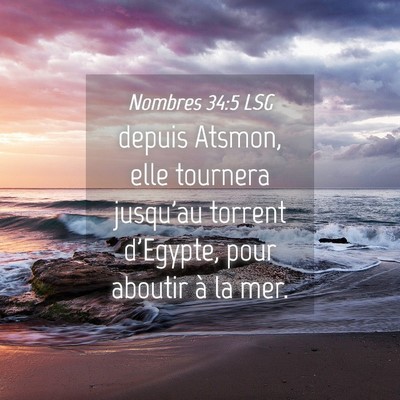 Picture 04 - Nombres 34:5 LSG - depuis Atsmon, elle tournera jusqu'au torrent - Bible Verse Picture