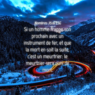 Picture 04 - Nombres 35:16 LSG - Si un homme frappe son prochain avec un - Bible Verse Picture