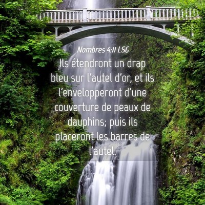 Picture 04 - Nombres 4:11 LSG - Ils étendront un drap bleu sur l'autel d'or, et - Bible Verse Picture