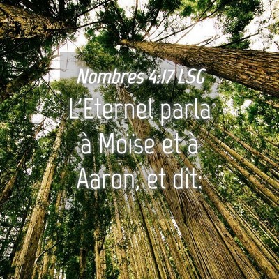 Picture 04 - Nombres 4:17 LSG - L'Eternel parla à Moïse et à Aaron, et - Bible Verse Picture