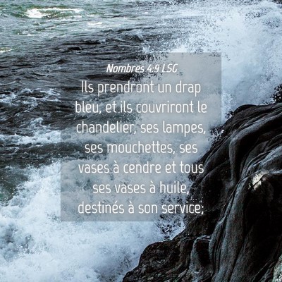 Picture 04 - Nombres 4:9 LSG - Ils prendront un drap bleu, et ils couvriront le - Bible Verse Picture