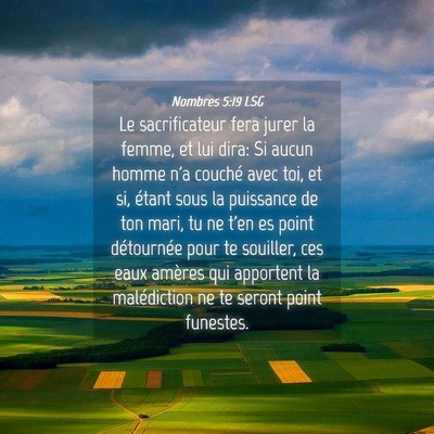 Picture 04 - Nombres 5:19 LSG - Le sacrificateur fera jurer la femme, et lui - Bible Verse Picture