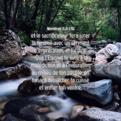 Picture 04 - Nombres 5:21 LSG - et le sacrificateur fera jurer la femme avec un - Bible Verse Picture