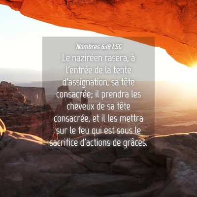 Picture 04 - Nombres 6:18 LSG - Le naziréen rasera, à l'entrée de la tente - Bible Verse Picture