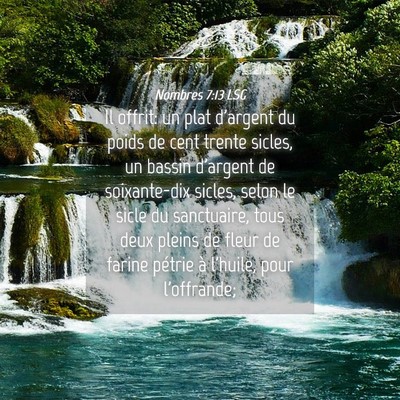 Picture 04 - Nombres 7:13 LSG - Il offrit: un plat d'argent du poids de cent - Bible Verse Picture