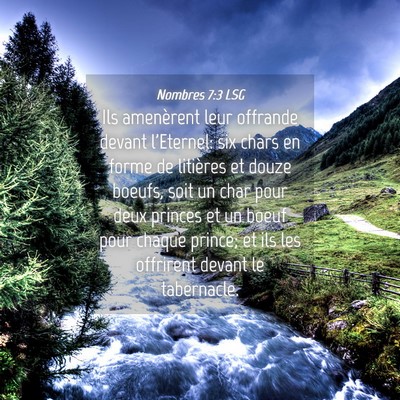 Picture 04 - Nombres 7:3 LSG - Ils amenèrent leur offrande devant l'Eternel: - Bible Verse Picture