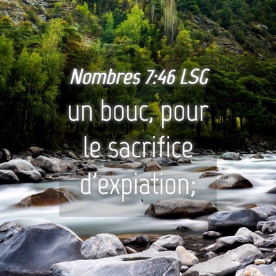 Picture 04 - Nombres 7:46 LSG - un bouc, pour le sacrifice - Bible Verse Picture