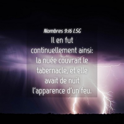 Picture 04 - Nombres 9:16 LSG - Il en fut continuellement ainsi: la nuée - Bible Verse Picture