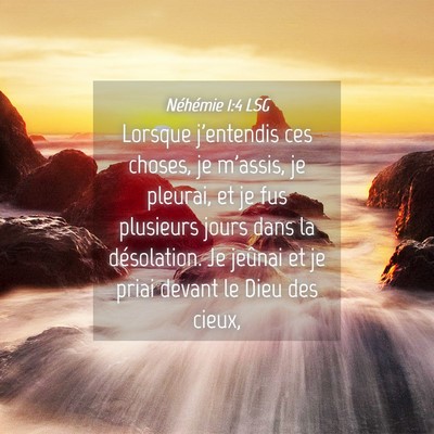 Picture 04 - Néhémie 1:4 LSG - Lorsque j'entendis ces choses, je m'assis, je - Bible Verse Picture