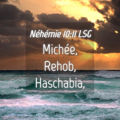 Picture 04 - Néhémie 10:11 LSG - Michée, Rehob, - Bible Verse Picture