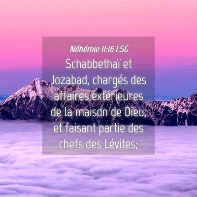 Picture 04 - Néhémie 11:16 LSG - Schabbethaï et Jozabad, chargés des affaires - Bible Verse Picture