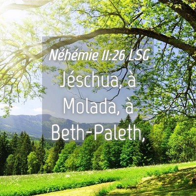 Picture 04 - Néhémie 11:26 LSG - Jéschua, à Molada, à - Bible Verse Picture