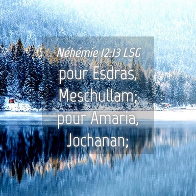 Picture 04 - Néhémie 12:13 LSG - pour Esdras, Meschullam; pour Amaria, - Bible Verse Picture