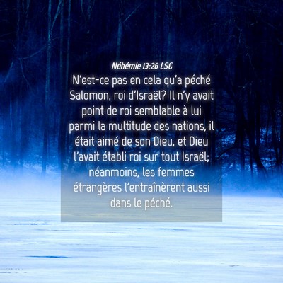 Picture 04 - Néhémie 13:26 LSG - N'est-ce pas en cela qu'a péché Salomon, roi - Bible Verse Picture