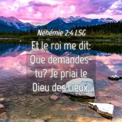 Picture 04 - Néhémie 2:4 LSG - Et le roi me dit: Que demandes-tu? Je priai le - Bible Verse Picture