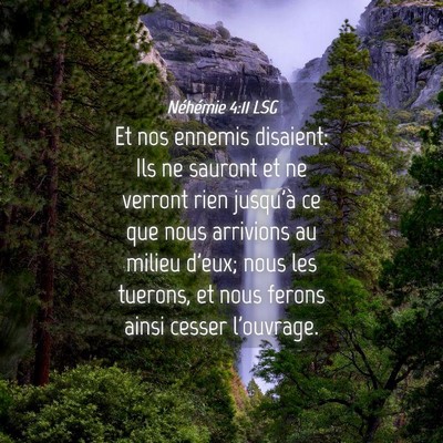 Picture 04 - Néhémie 4:11 LSG - Et nos ennemis disaient: Ils ne sauront et ne - Bible Verse Picture