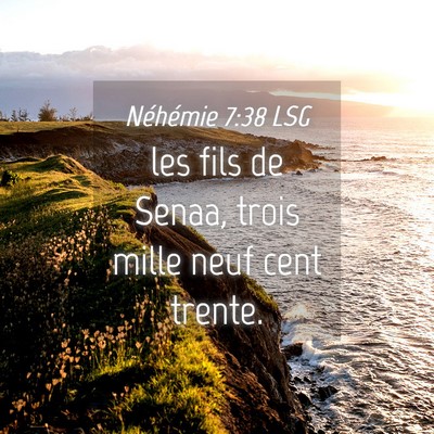 Picture 04 - Néhémie 7:38 LSG - les fils de Senaa, trois mille neuf cent - Bible Verse Picture