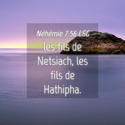Picture 04 - Néhémie 7:56 LSG - les fils de Netsiach, les fils de - Bible Verse Picture