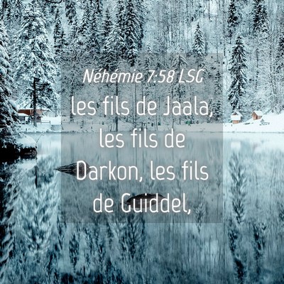 Picture 04 - Néhémie 7:58 LSG - les fils de Jaala, les fils de Darkon, les fils - Bible Verse Picture