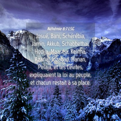 Picture 04 - Néhémie 8:7 LSG - Josué, Bani, Schérébia, Jamin, Akkub, - Bible Verse Picture