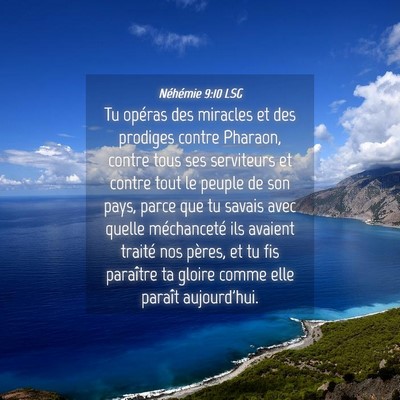 Picture 04 - Néhémie 9:10 LSG - Tu opéras des miracles et des prodiges contre - Bible Verse Picture
