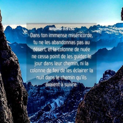 Picture 04 - Néhémie 9:19 LSG - Dans ton immense miséricorde, tu ne les - Bible Verse Picture